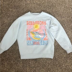 Billabong Light Blue Sun Graphic Crewneck Sweater